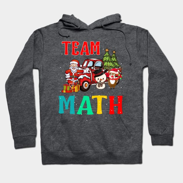 Team Math Santa And Reindeer Christmas Hoodie by intelus